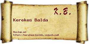 Kerekes Balda névjegykártya